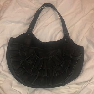 Anthropologie Gray vegan leather shoulder bag